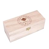 Herz & Heim® Personalisierte Teebox aus Holz mit Gravur – 3-Fächer Teekiste...