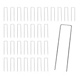 50 Stück Erdanker Bodenanker，Verzinkte U-förmige Erdnägel & Heringe,...