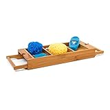 Relaxdays Badewannenablage ausziehbar aus Bambus H x B x T: 7 x 67,5 x 21 cm...