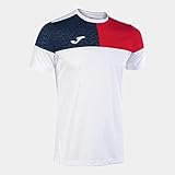 Joma Kurzarmshirt Mann Crew V Weiss rot Marineblau