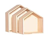 Artemio Holzhaus Böden, Beige, 3 Stück, 30x10x30 cm; 27x26,5x10 cm; 24x22,5x10...