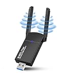 USB WLAN Stick für PC, 1300Mbit/s USB WLAN Adapter, mit 5dBi Dual-Antennen WiFi...