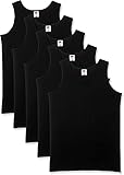 Fruit of the Loom Herren Regular Fit Unterhemd 5-Pack Athletic Mens, Schwarz...