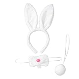 Agoky 2/3 Pcs Hase Set Plüsch Schwanz mit Haarreifen Maske/Haase Stirnband mit...
