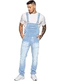 Enzo Herren Ezd390 Ven Denim Dungarees Overalls,Bleach, 44W