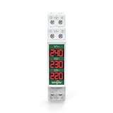 TONGOU Spannungsmesser Voltmeter 3-Phasen-Voltmeter Digitalanzeige AC 60‑450 V...