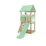 Wickey Spielturm DinkyHouse ohne Schaukelanbau - pastellgrüne Rutsche & Plane -...