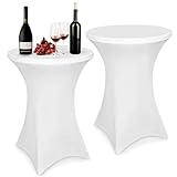 Zhufas 2 Stück Stretch Stehtisch Hussen für Stehtische 80 x 110 cm - Spandex...