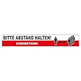 Bitte Abstand halten Aufkleber 80cm x 12cm Bodenmarkierung Hinweisschild für...