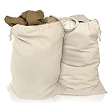 ELES VIDA® - Wäschebeutel 2 Set 50x75cm aus 100% Baumwolle - Extra große...