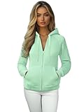 OZONEE Damen Kapuzenpullover Sweatjacke Sweatshirt Farbvarianten Kapuzenjacke...