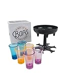 BOPS® - Schnapsglasspender für 6 Personen inklusive mehrfarbiger Gläser -...