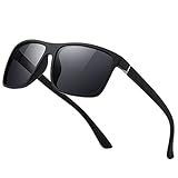 suoso Polarisiert Sonnenbrille Herren Damen Unisex Schwarz Retro Ultraleicht...