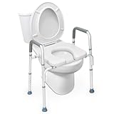 HEAO Toilettensitzerhöhung mit Armlehnen für Senioren, Höhenverstellbar WC...