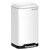 SONGMICS Mülleimer Küche, 30 Liter Abfalleimer, Tretmülleimer aus Stahl, mit...