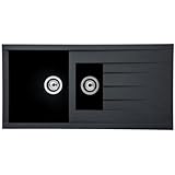 Respekta Houston Mineralitespüle in Schwarz / 1,5 Becken Einbauspüle in 100 x...