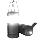 Solar Camping Handkurbel Laterne, Tragbare Ultrahelle LED-Taschenlampe, 30-35...