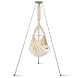 SCHMUSEWOLKE Federwiege - Set mit weißem Tipi-Gestell - Hängematte für Babys...