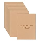 LOPYXBR 16 Stück A4 MDF Platten 30X21cm MDF Platten 3mm Holzplatten zum Basteln...