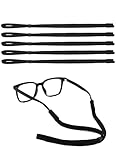 Forevat Brillenband, 5 Stück Verstellbare Brillenbänder, Rutschfest Brillenschnur, Brillenband Sport, für Sportbrillen, Sonnenbrillen, Lesebrillen, Schutzbrille (Schwarz)