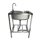 Monster Shop Edelstahl-Metall-Camping-Spüle mit Wasserhahn und Abflussrohr...