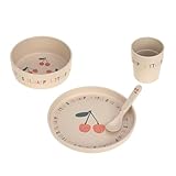LÄSSIG Kindergeschirr Set (Teller, Becher, Schälchen, Löffel) ohne Melamin,...