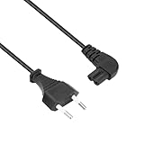 ACT C7 Kabel 3m, Euro Netzkabel Stromkabel Type C Eurostecker Gewinkelt auf...