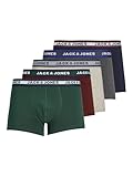 JACK&JONES Boxershorts 5er-Pack Basic Trunks Kurze Unterhosen Logo Print Design...