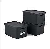 Jive Dekobox 3er- Set Aufbewahrungsbox 16l mit Deckel, Kunststoff (PP recycelt),...
