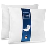 LILENO HOME Federkissen 80x80 cm [2er Set] - Kissen 80 x 80 cm aus Federn als...