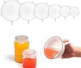 HSYTEK 6 Stück Silikondeckel Dehnbar, Wiederverwendbar Silikon Deckel Universal...