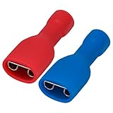 Heschen schnellkupplungsbuchse vinyl vollisoliert, 6.3 x 0.8mm Kabelschuh, Rot...