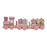 Little Dutch Holz-Eisenbahn Zug mit Steck-Formen (Wild Flowers rosa)