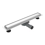 Ibergrif Edelstahl Duschrinne 60 cm Komplettset, Bodenablauf, Siphon mit...