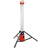 Grafner Profi LED Tower Baustrahler mit Steckdose und Stativ, 360° 7500 Lumen,...