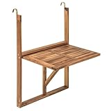 DECORN Balkontisch Hängetisch Balkonhängetisch Klappbar Klapptisch Balkon Holz...