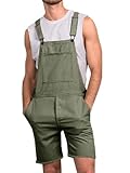Runcati Herren Jeans Overall Baumwolle Latzhose Kurze Arbeitshose Loose Fit...