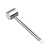 PIQIUQIU Fleischklopfer, Doppelseitiger 304 Edelstahl-Fleischhammer um Fleisch...