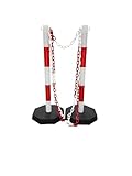 Pfosten & Kette Absperrset -Robust-, 2 Kunststoffpfosten inkl. 5m Kette...