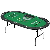AVAWING Pokertisch Klappbar 9 Spieler, Spieltisch mit Getränkehalter aus...