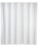 WENKO Anti-Schimmel Duschvorhang Weiß, Textil-Vorhang mit Antischimmel Effekt...
