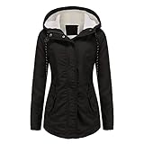 YYNUDA Damen Parka Winterjacke Lang mit Fell Kapuze warm gefüttert Slim Fit...