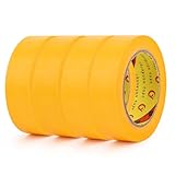 RISVOWO 4x Goldband Abklebeband, 3cm x 50m Malerkrepp, Maler Profi...