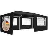 Casaria® Pavillon 3x6m UV-Schutz 18m² Dachösen Wasserabweisend 6 Seitenteile...