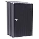Outsunny Metall Gerätehaus 1,6m³ 100x103x160cm Geräteschuppen mit Pultdach...
