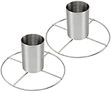 com-four® 2x Hähnchenbräter aus Edelstahl - Hähnchengriller mit...