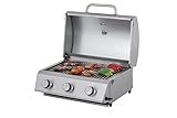 Tarrington House 3-Brenner Tisch-Gasgrill Cathan, Edelstahl, 62 x 47 x 35 cm,...