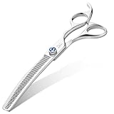 JASON 7” Effilierschere für Hunde - Profi Hundeschere, nach Unten Gebogene...