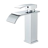 Hevenaov Wasserhahn Bad Wasserfall Chrom, Waschtischarmatur Einhandmischer...