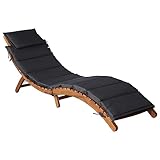 Myheimly Akazienholz Massiv Sonnenliege mit Auflage Klappbar Gartenliege...